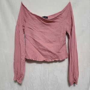 TRW Boutique Women's Pink Cold Shoulder Top Size M